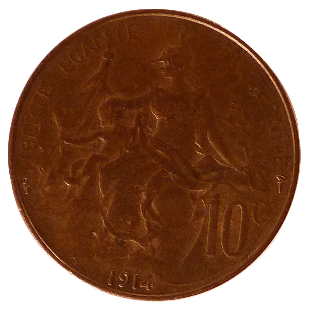 FRANCE, Dupuis, 10 Centimes, 1914, Paris, MS(60-62), Bronze, 30, Gadoury #277,..