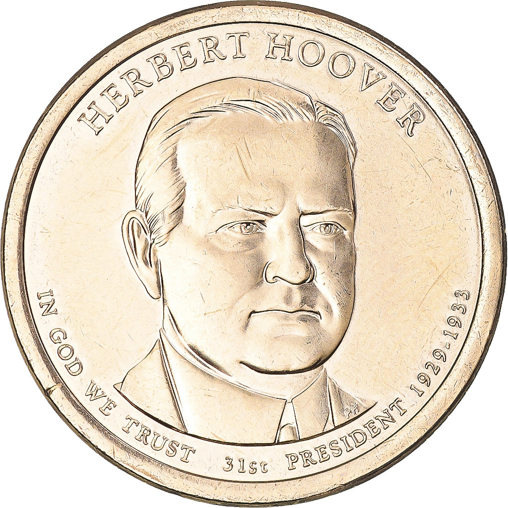Moneda, Estados Unidos, Herbert Hoover, Dollar, 2014, Denver, EBC+, Cobre - cinc