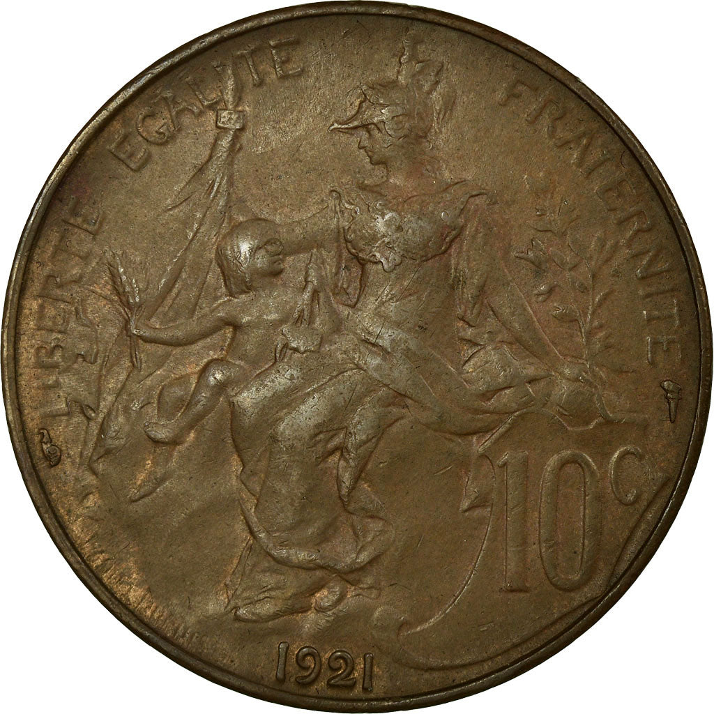 Coin, France, Dupuis, 10 Centimes, 1921, Paris, MS(60-62), Bronze, Gadoury:277