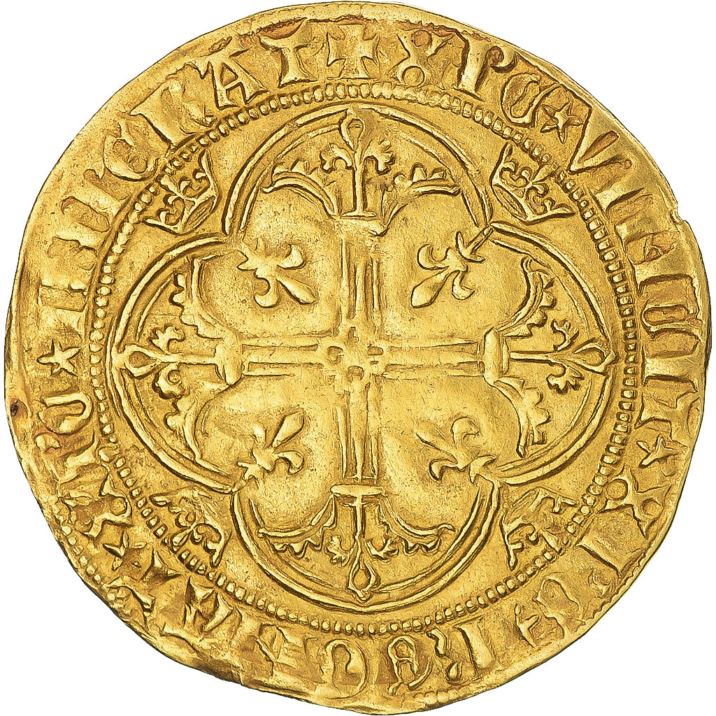 Francia, Charles VII, Royal d'or, 1422-1461, St André-Lés-Avignon, Rare, EBC