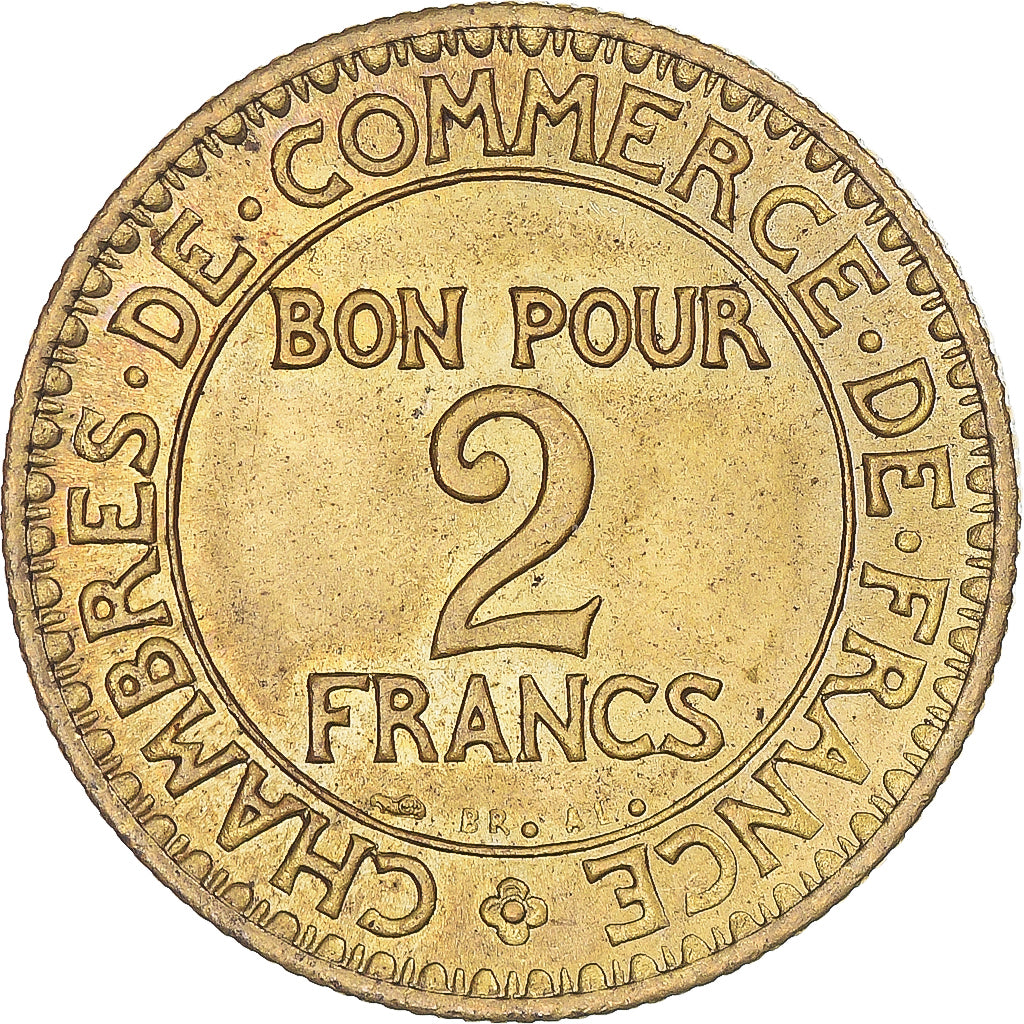 Coin, France, Chambre de commerce, 2 Francs, 1921, Paris, MS(60-62)
