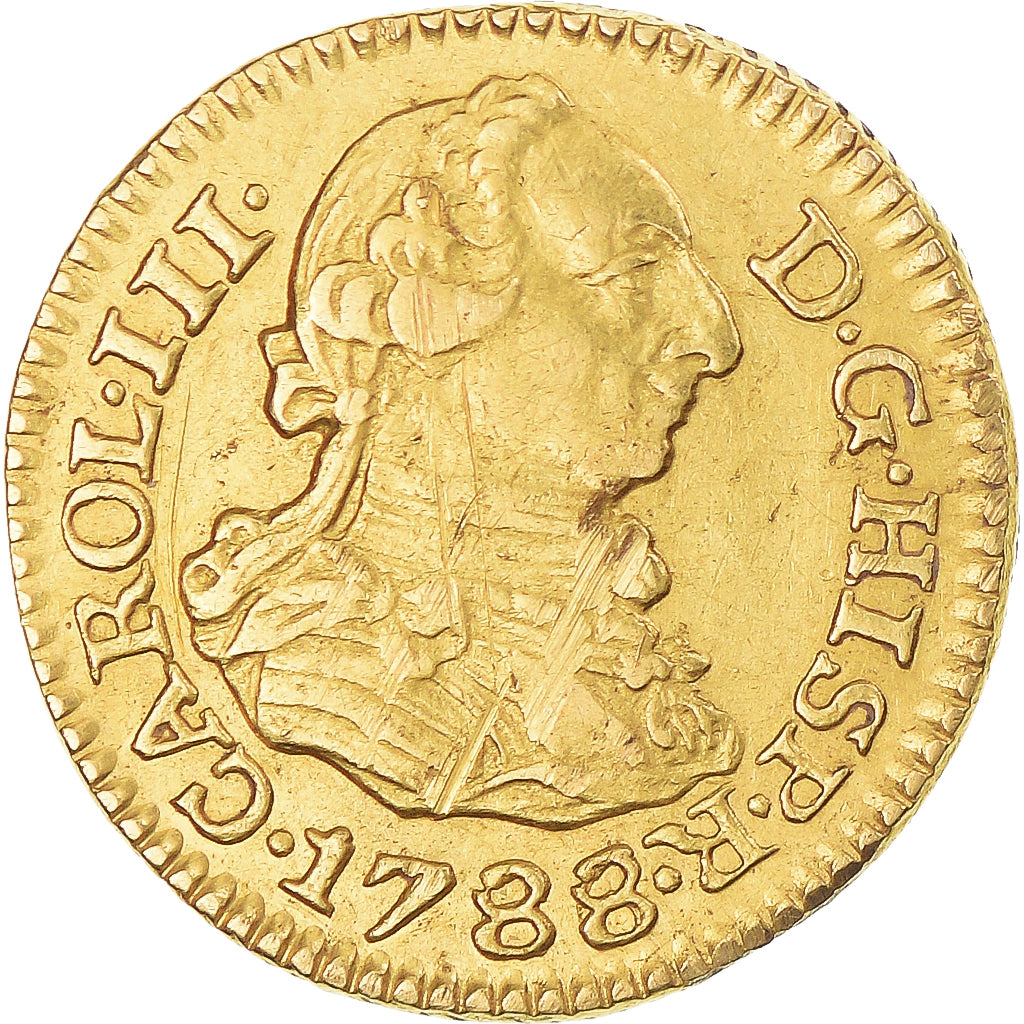 Münze, Spanien, Charles III, 1/2 Escudo, 1788, Seville, SS+, Gold, KM:425.2