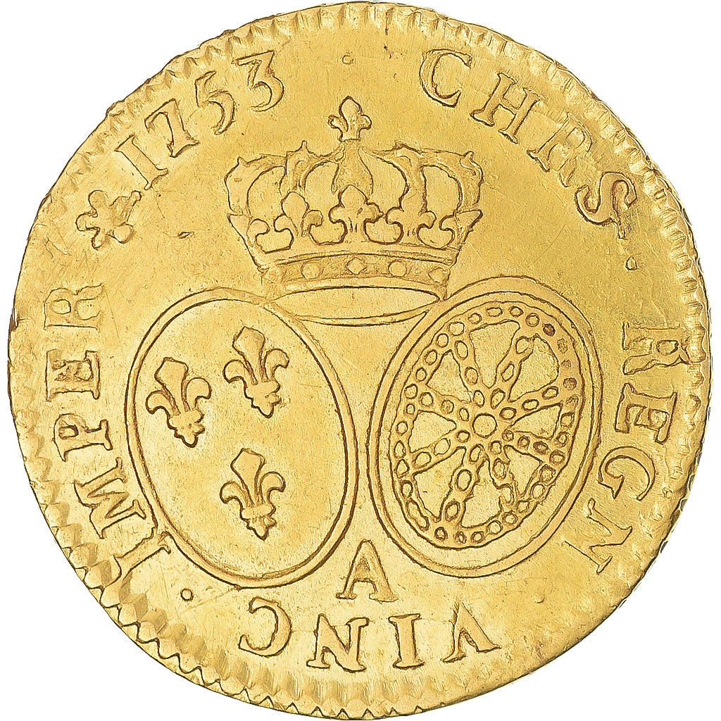 Moneda, Francia, Louis XV, louis d'or au bandeau, 1753, Paris, EBC, Oro