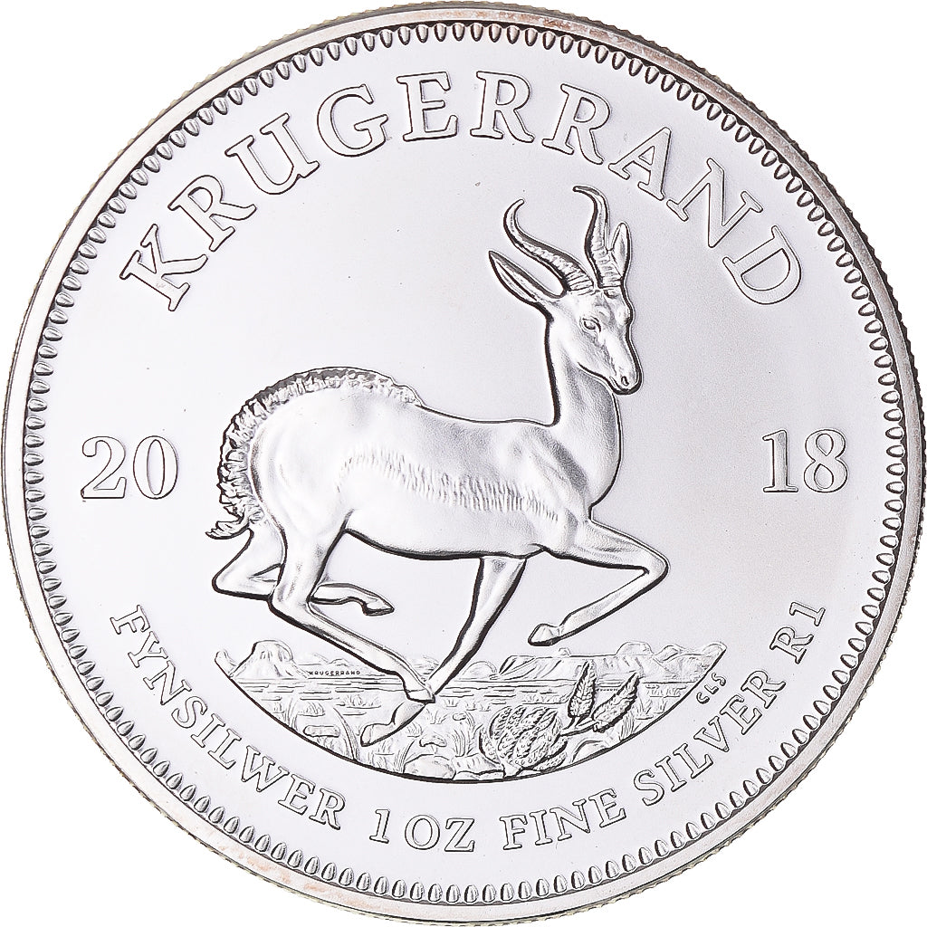 Coin, South Africa, Kruger, 1 Oz, 2018, MS(65-70), Silver