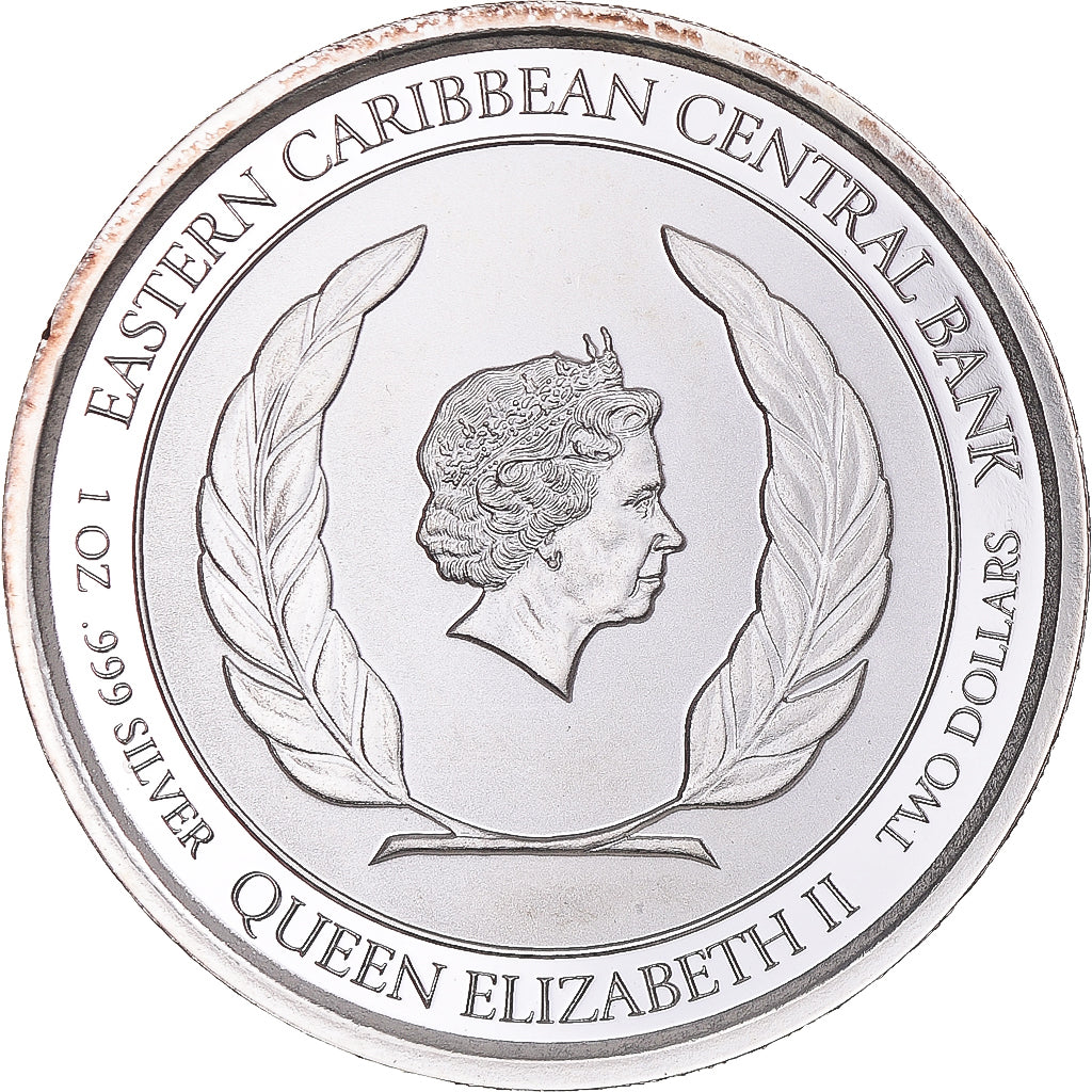 Coin, East Caribbean States, Elizabeth II, 2 Dollars, 2018, Proof, MS(65-70)