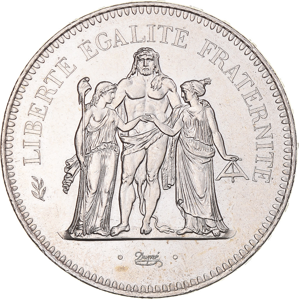 Coin, France, Hercule, 50 Francs, 1975, Paris, MS(60-62), Silver, KM:941.1