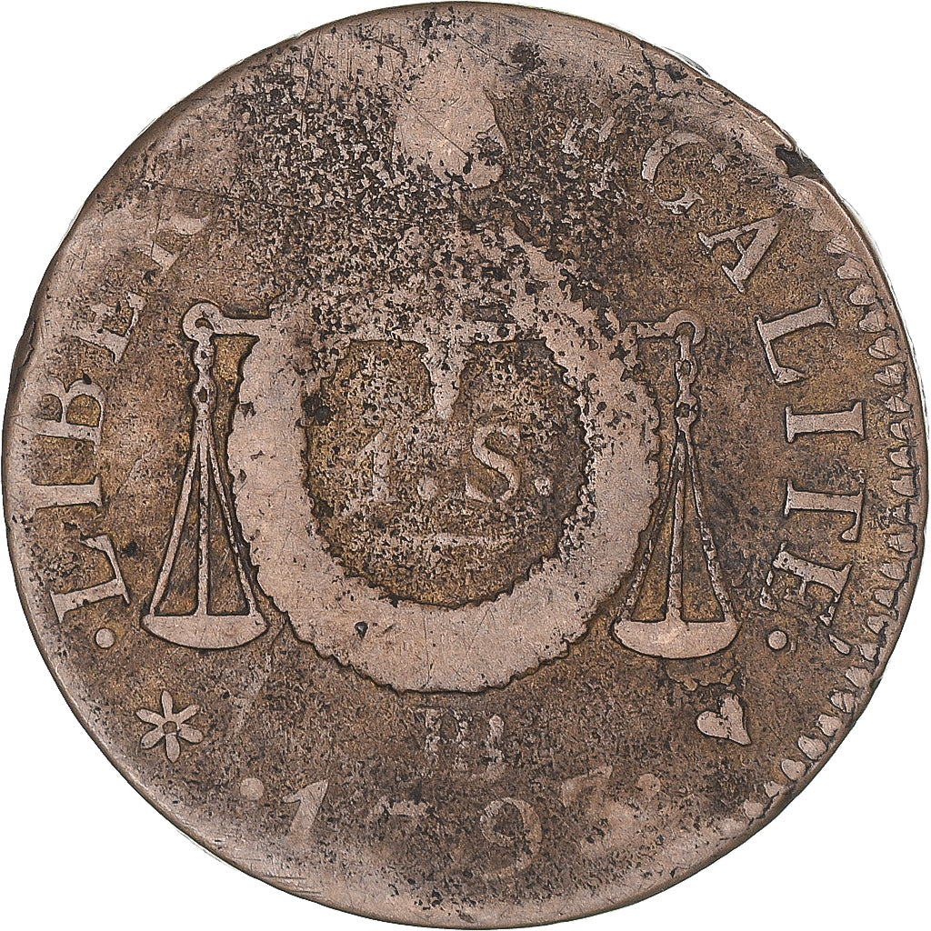 Münze, Frankreich, Sol aux balances françoise, Sol, 1793, Strasbourg, S