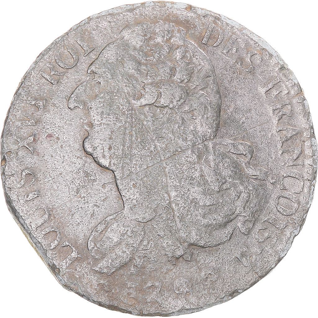 Monnaie, France, Louis XVI, 2 sols françois, 2 Sols, 1793, Nantes, TB, Bronze