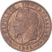 Moneda, Francia, Napoleon III, 10 Centimes, 1865, Paris, BC+, Bronce, KM:771.1