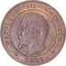 Munten, Frankrijk, Napoleon III, 10 Centimes, 1857, Strasbourg, FR+, Bronzen