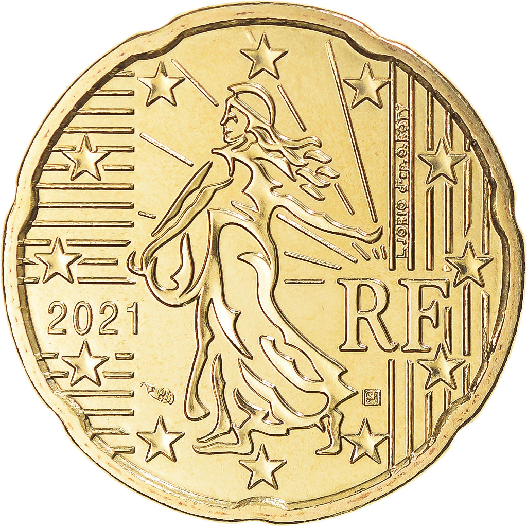 Frankreich, Monnaie de Paris, 20 Euro Cent, 2021, Pessac, BU, UNC, Acier plaqué