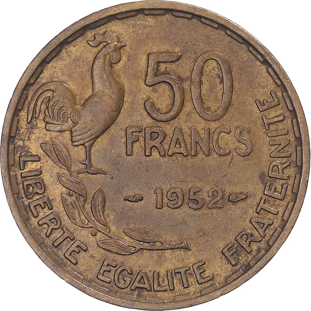 Monnaie, France, Guiraud, 50 Francs, 1952, Paris, TTB, Bronze-Aluminium