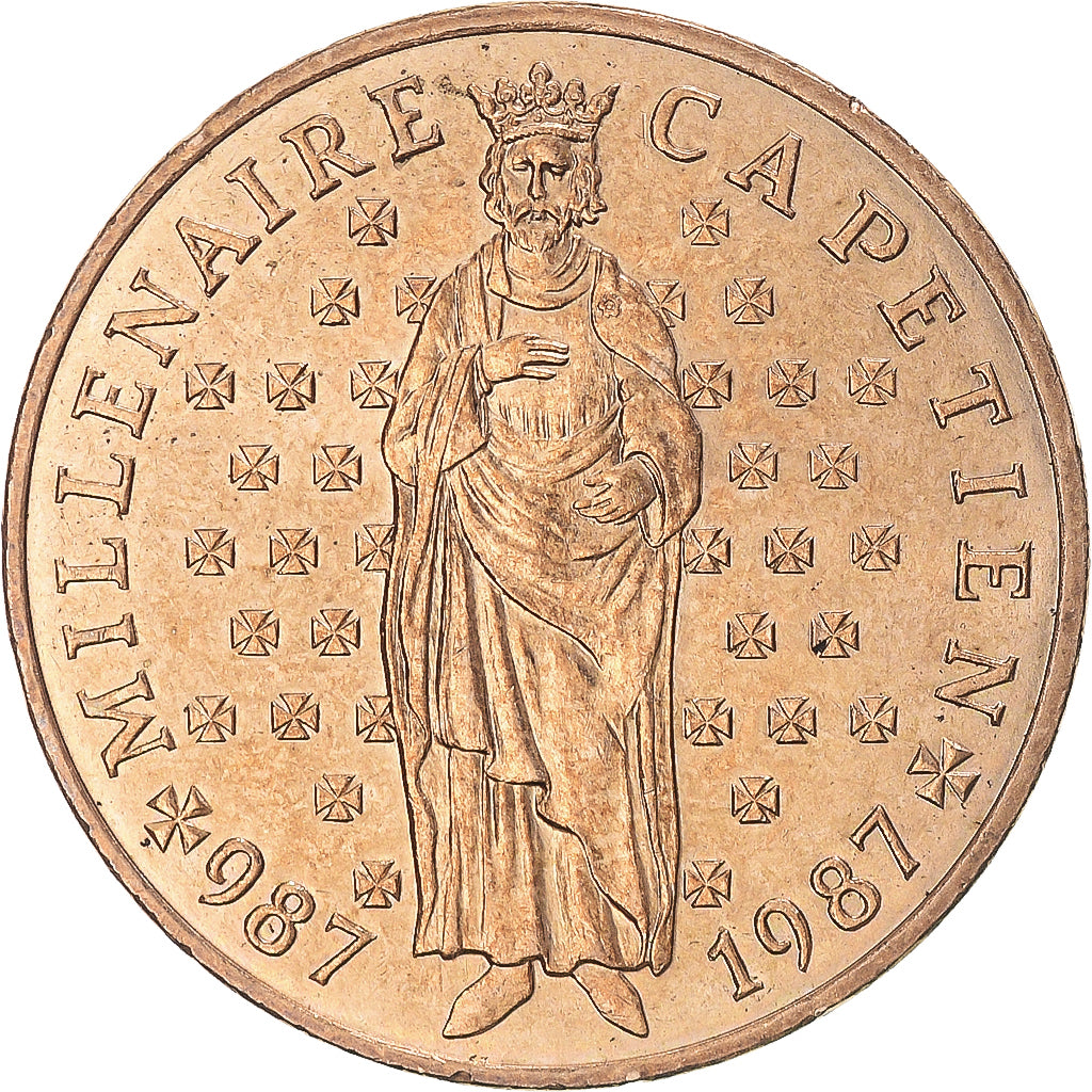 Moneda, Francia, Hugues Capet, 10 Francs, 1987, EBC, Níquel - bronce, KM:961d