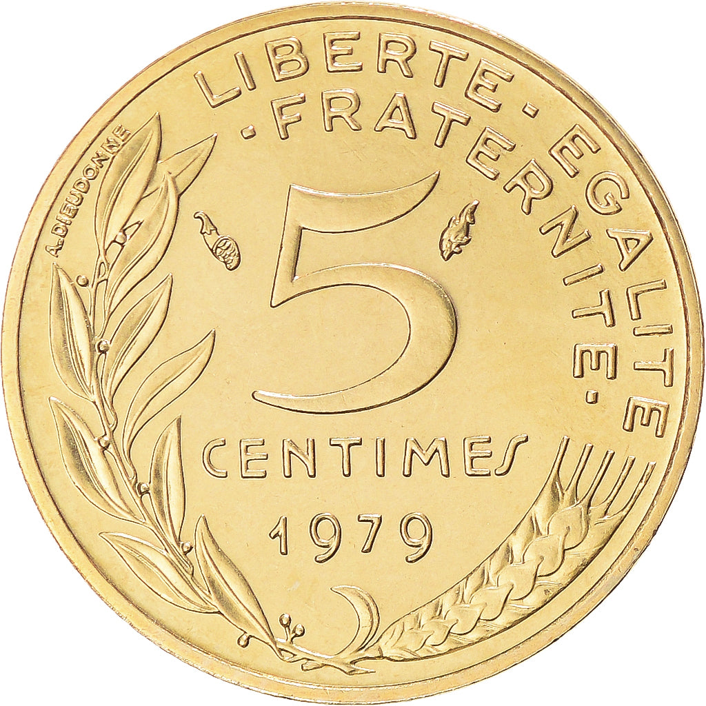 Moneda, Francia, Marianne, 5 Centimes, 1979, Paris, FDC, Aluminio - bronce