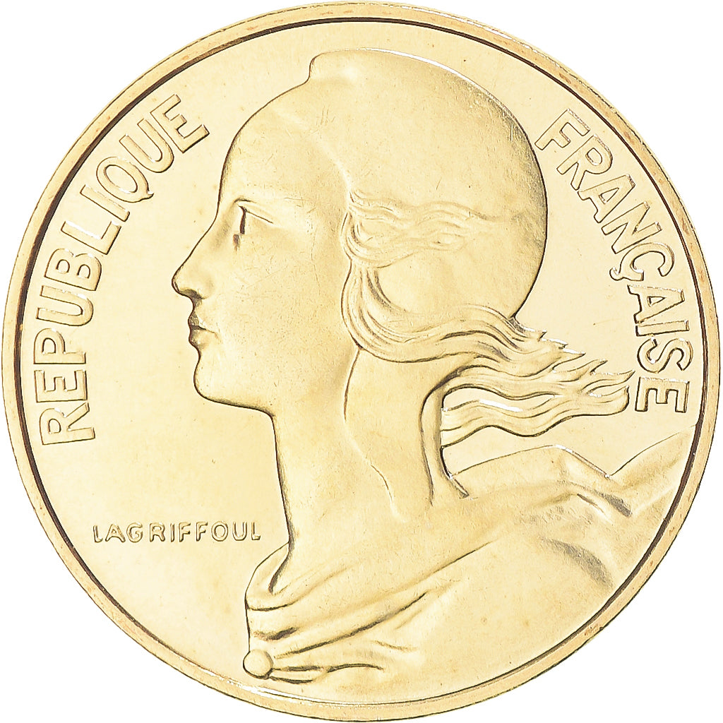 Munten, Frankrijk, Marianne, 10 Centimes, 1974, Paris, FDC, Aluminum-Bronze