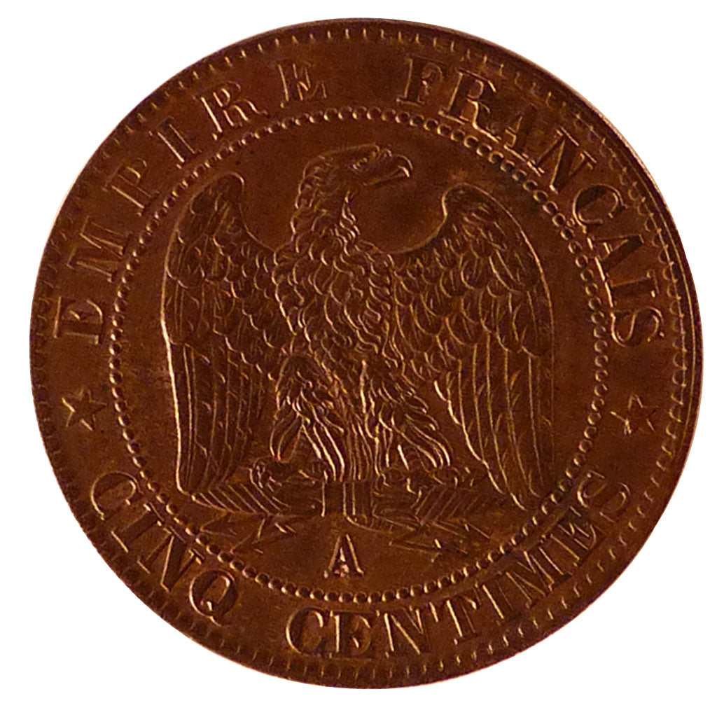 Second Empire, Napoléon III Tête Nue, 5 Centimes