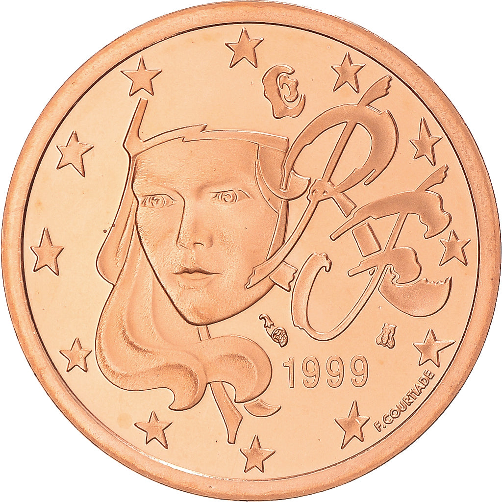 Frankreich, 5 Euro Cent, 1999, Paris, STGL, Copper Plated Steel, Gadoury:3