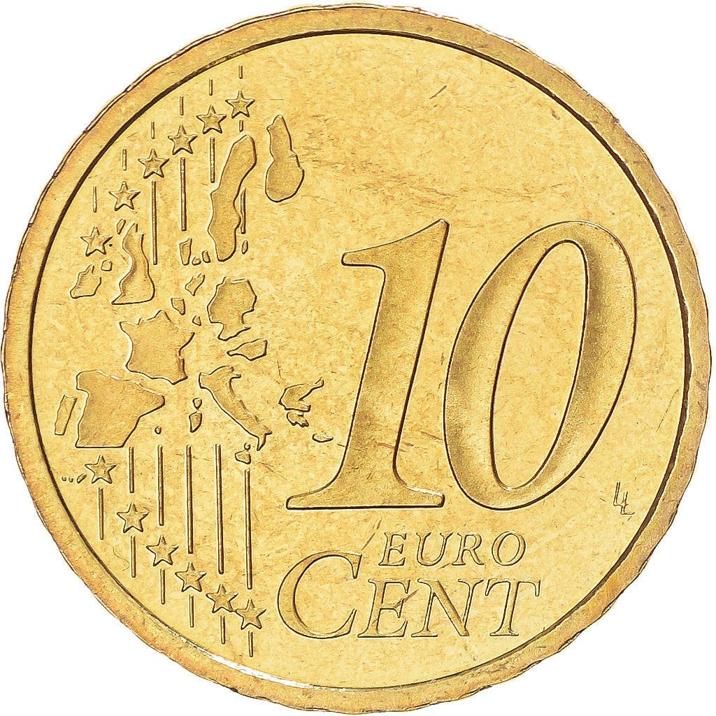 France, 10 Euro Cent, 1999, Paris, MS(65-70), Brass, Gadoury:4., KM:1285