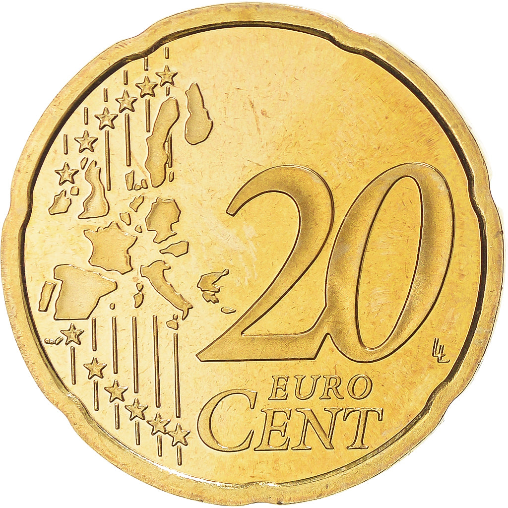 France, 20 Euro Cent, 1999, Paris, MS(65-70), Brass, Gadoury:5., KM:1286