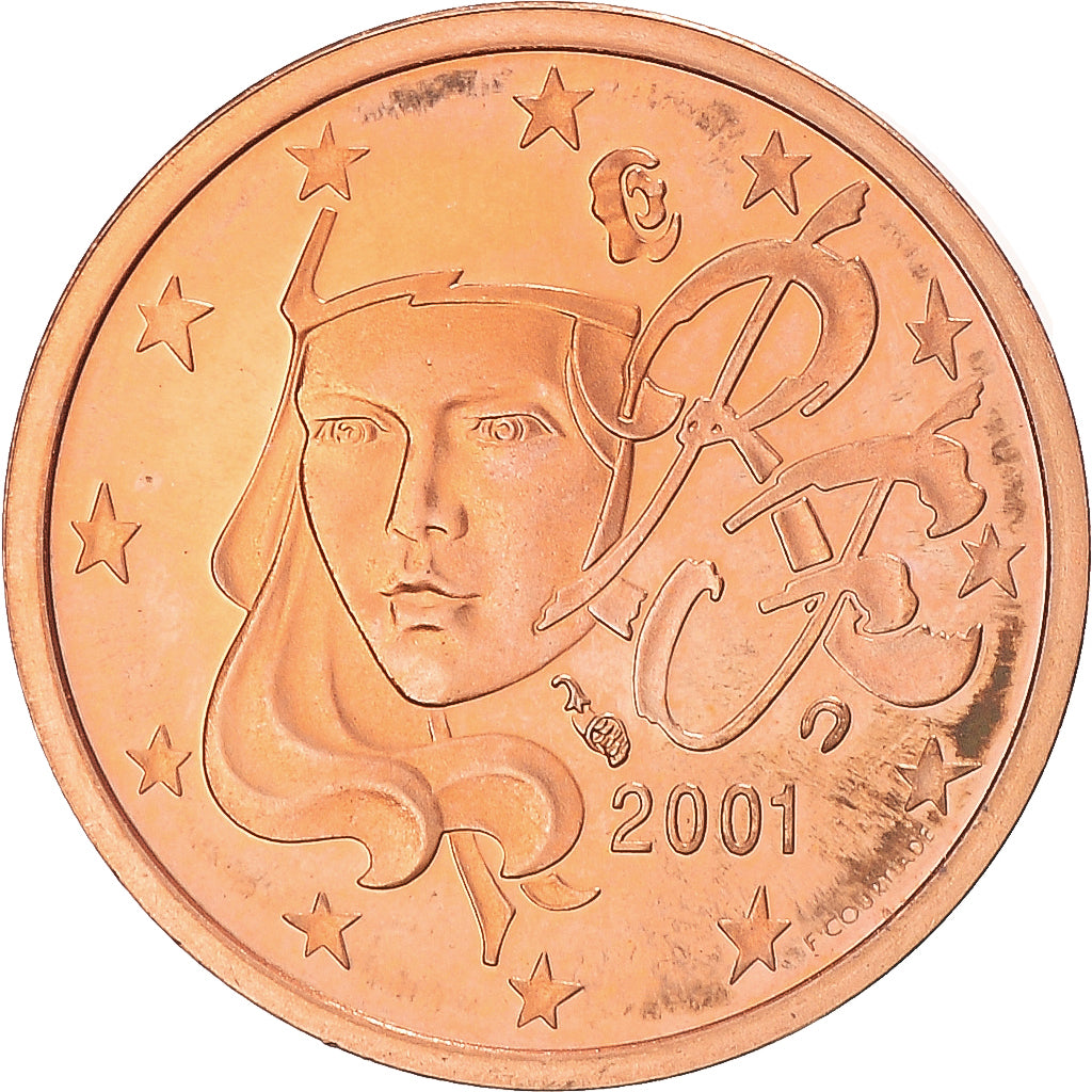 Francia, Euro Cent, 2001, Paris, FDC, Cobre chapado en acero, Gadoury:1, KM:1282