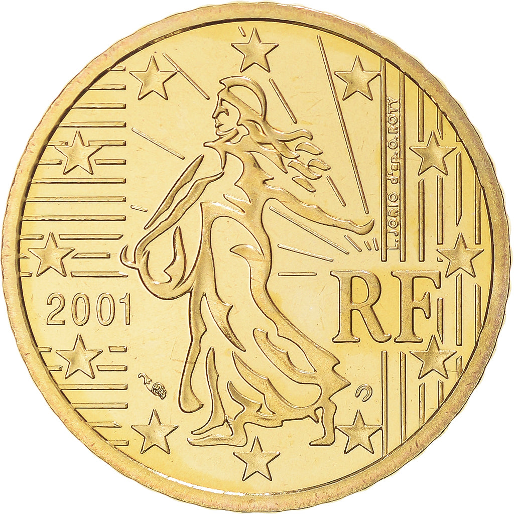 Francia, 50 Euro Cent, 2001, Paris, FDC, Latón, Gadoury:6., KM:1287