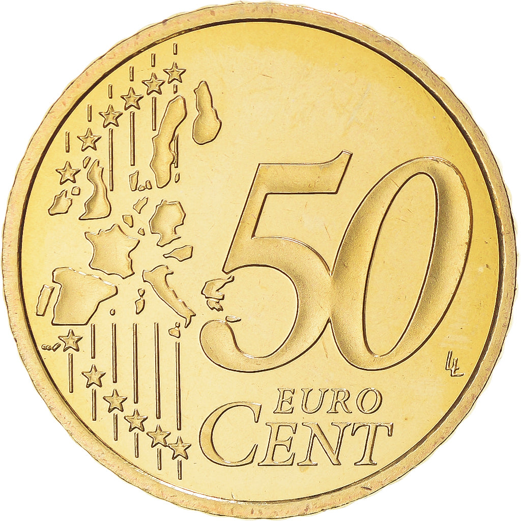 Francia, 50 Euro Cent, 2001, Paris, FDC, Latón, Gadoury:6., KM:1287