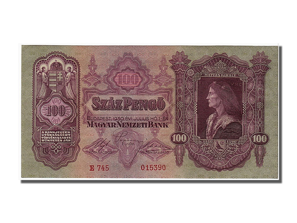 Hungary, 100 Pengö, 1930, KM #98, 1930-07-01, UNC(65-70), 015390