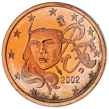 France, Euro Cent, 2002, Paris, Proof / BE, MS(65-70), Copper Plated Steel