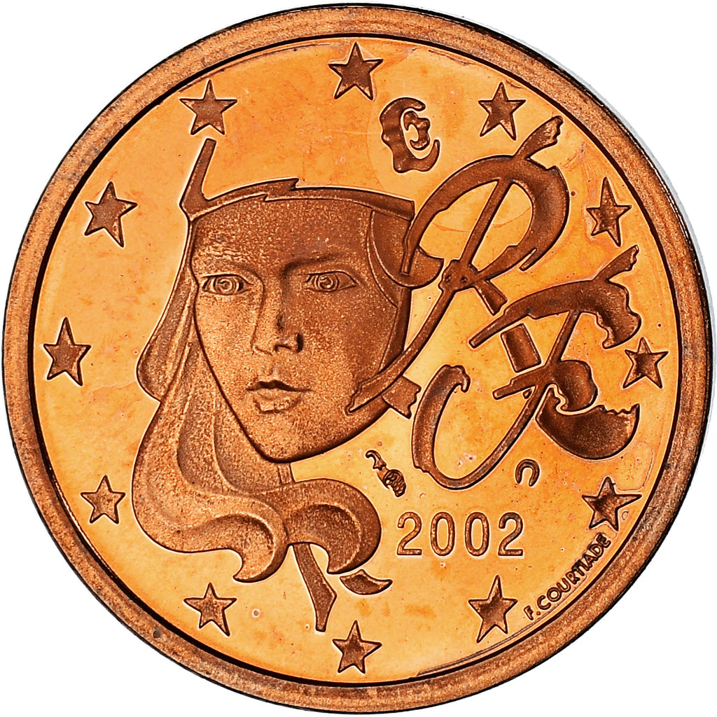 France, 5 Euro Cent, 2002, Paris, Proof / BE, MS(65-70), Copper Plated Steel