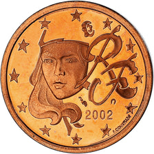 France, 5 Euro Cent, 2002, Paris, Proof / BE, MS(65-70), Copper Plated Steel