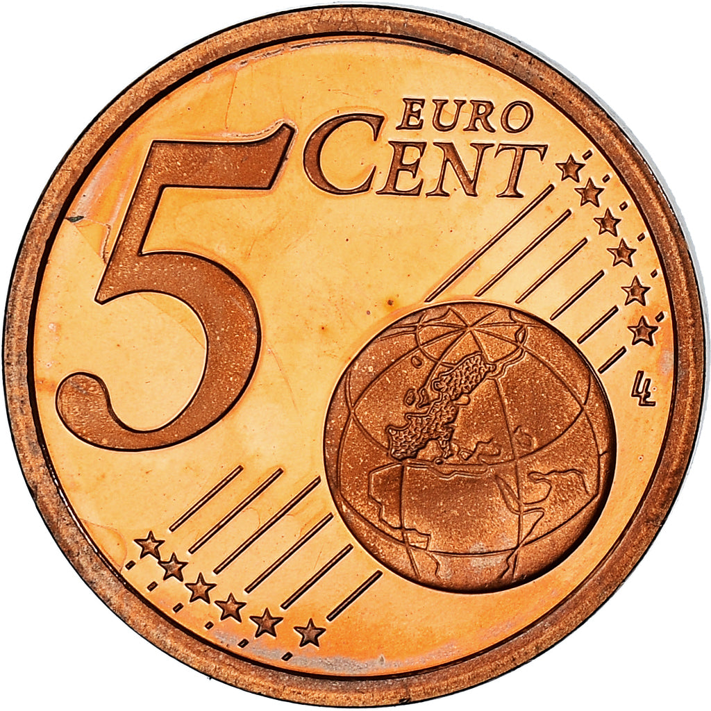 France, 5 Euro Cent, 2002, Paris, Proof / BE, MS(65-70), Copper Plated Steel