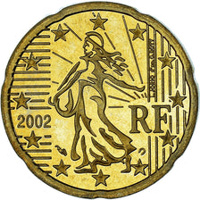 France, 20 Euro Cent, 2002, Paris, Proof / BE, MS(65-70), Brass, Gadoury:5.