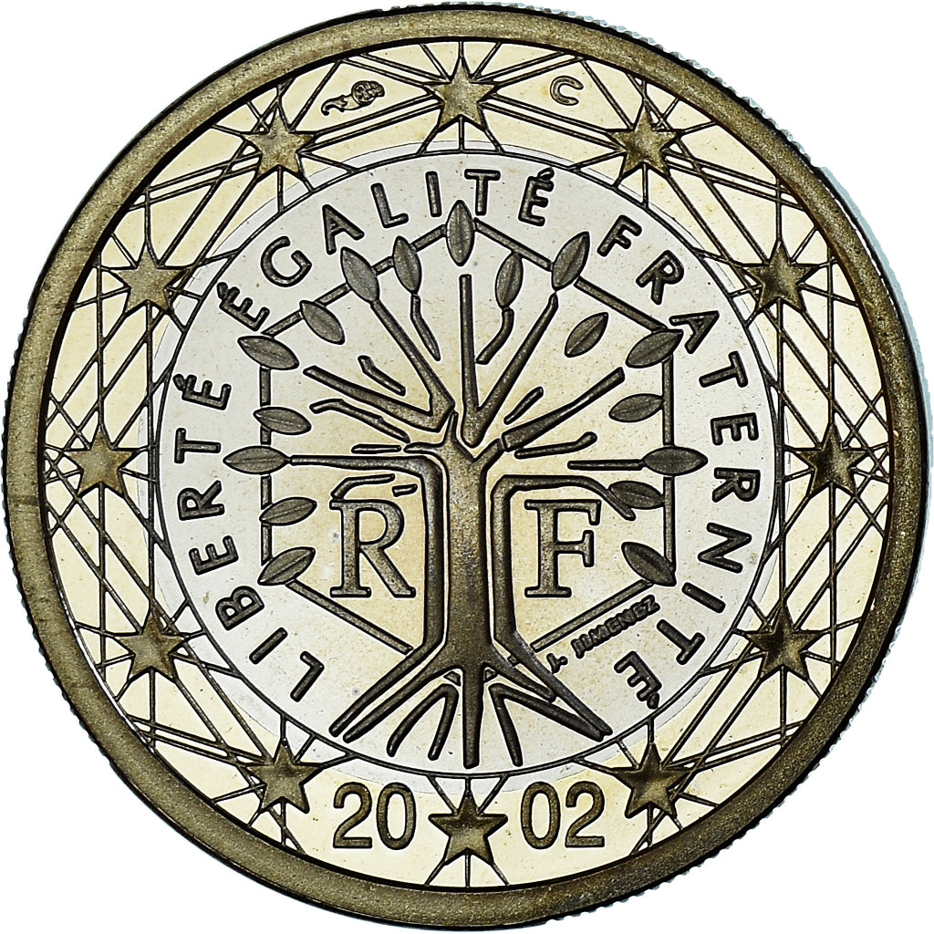França, Euro, 2002, Paris, Proof / BE, MS(65-70), Bimetálico, Gadoury:7