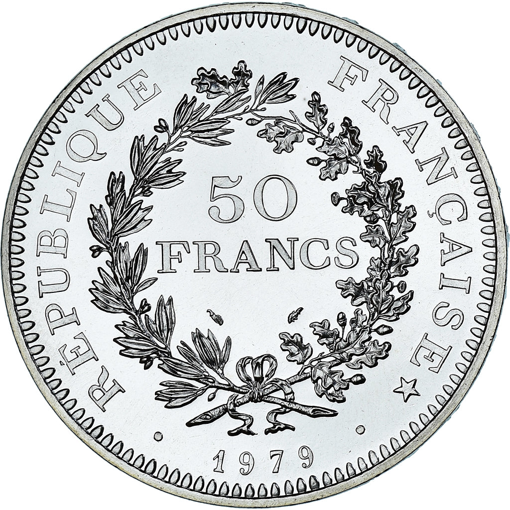 Coin, France, Hercule, 50 Francs, 1979, Paris, série FDC, MS(65-70), Silver