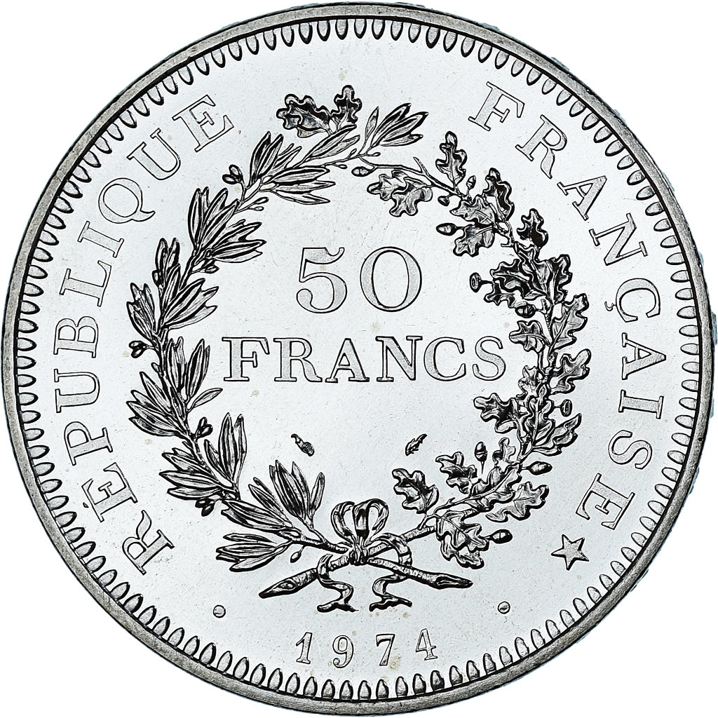 Monnaie, France, Hercule, 50 Francs, 1974, Paris, série FDC, FDC, Argent