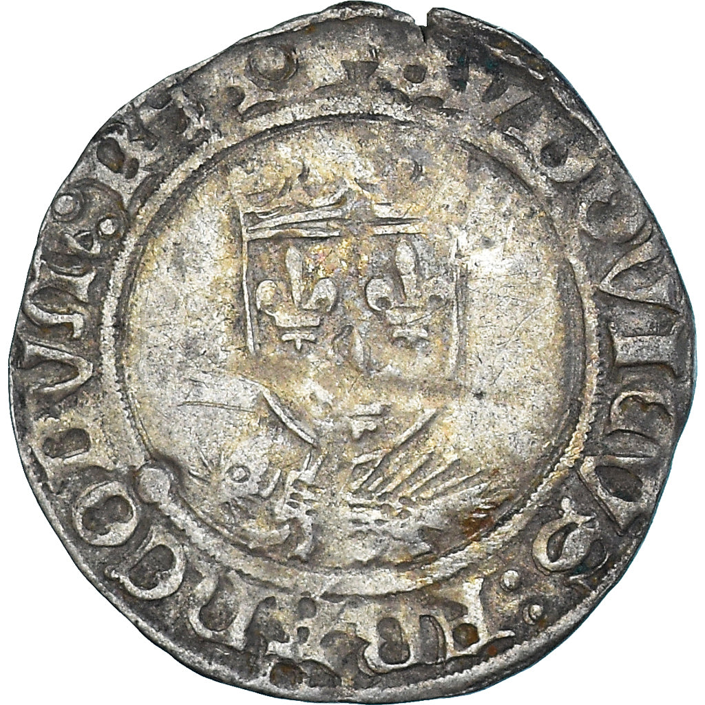 Moneda, Francia, Louis XII, Douzain au porc-épic, 1498-1514, Rouen, Rare, MBC