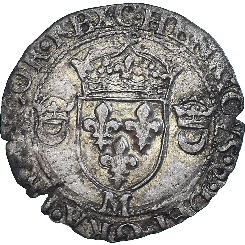 Munten, Frankrijk, Henri II, Douzain aux croissants, 1550, Toulouse, ZF, Billon