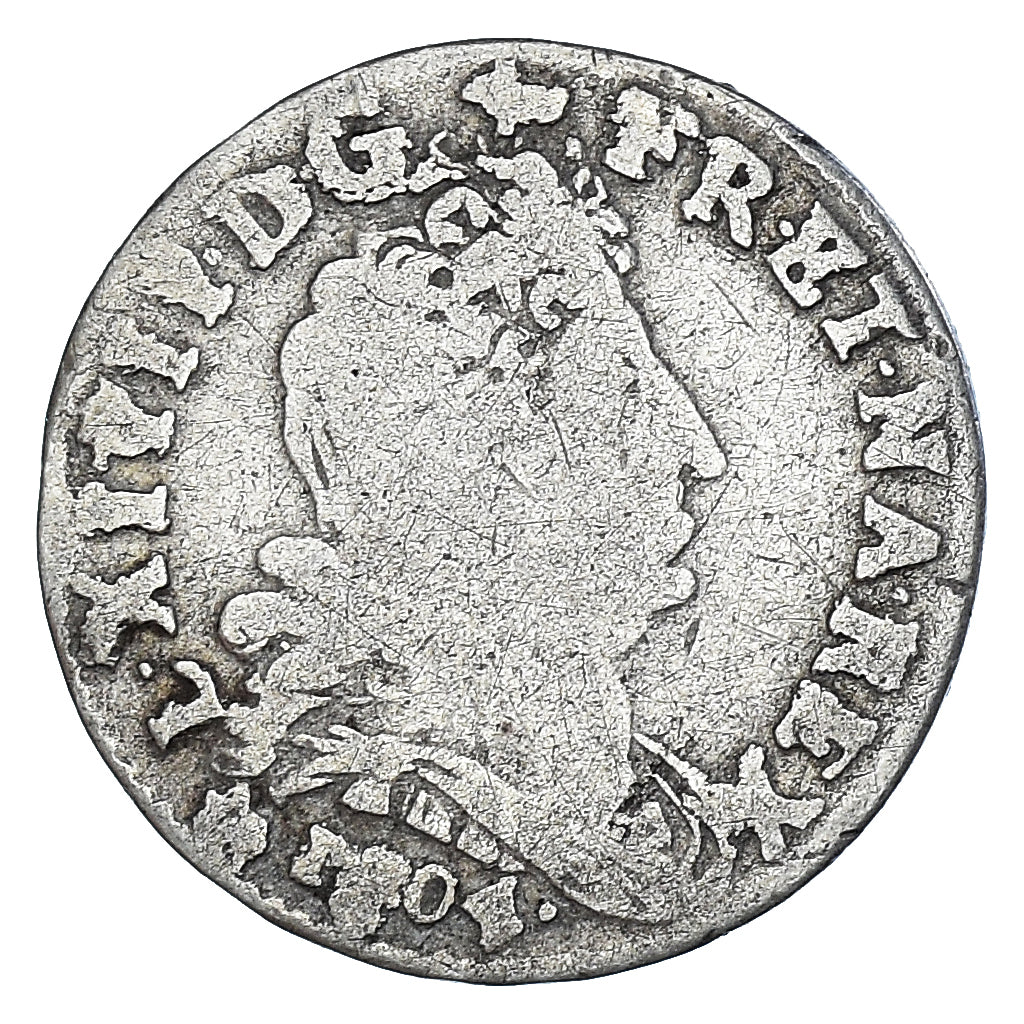 Moneta, Francja, Louis XIV, 5 Sols aux insignes,1/16 ECU, 1704, Strasbourg
