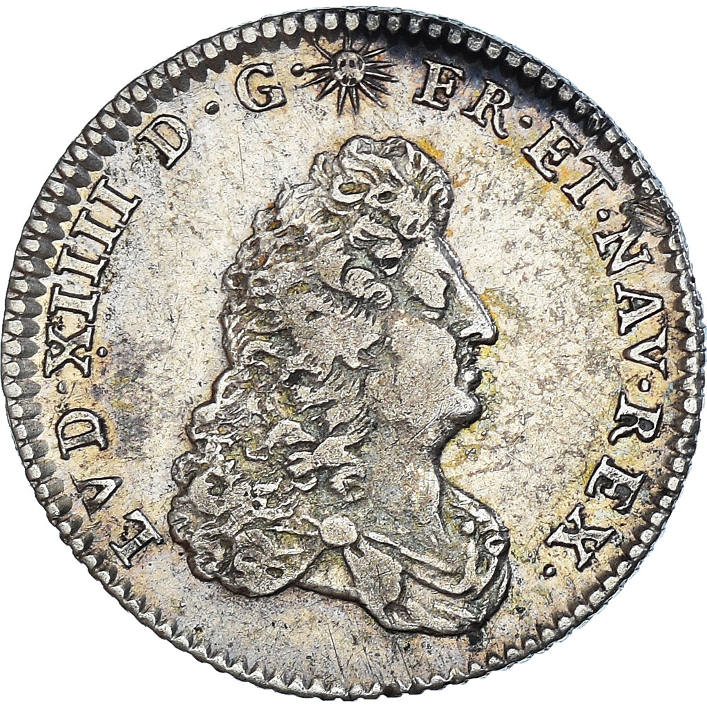 Monnaie, France, Louis XIV, 1/8 Écu de Flandre,1686, Lille, petit buste