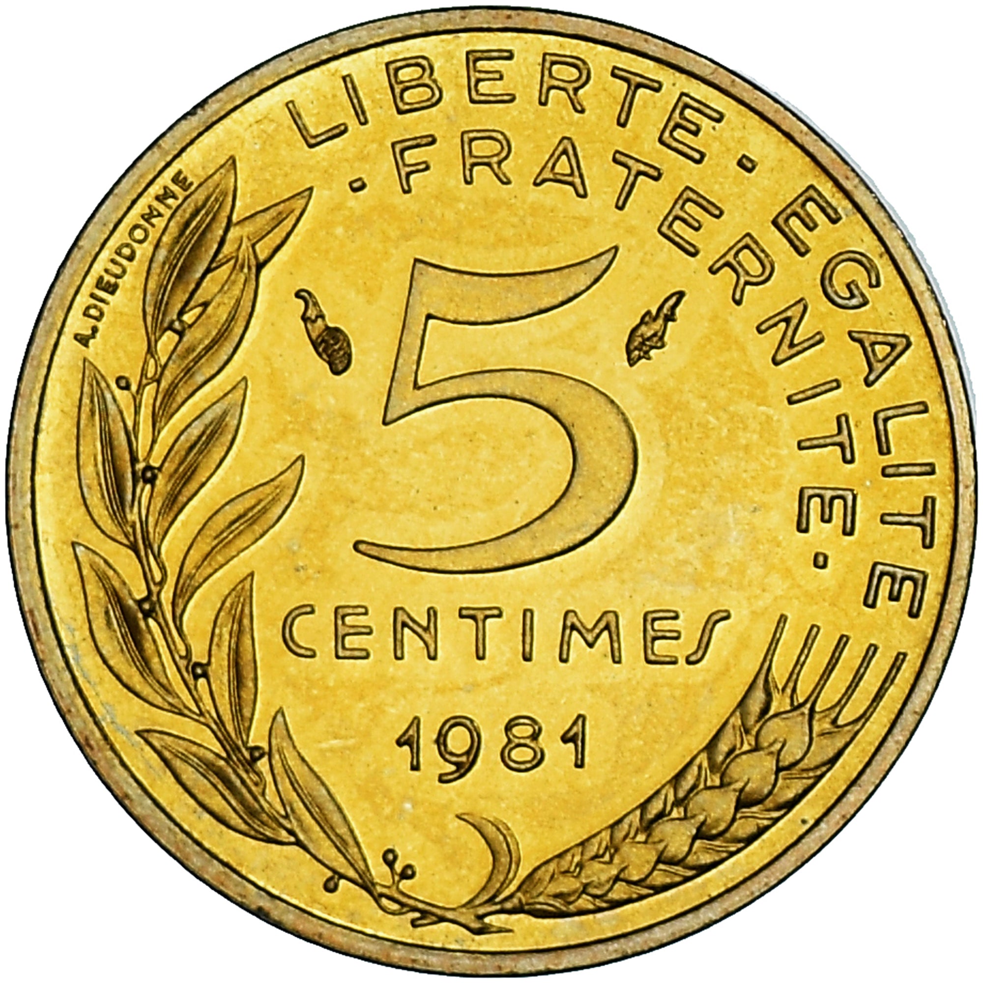Moneda, Francia, Marianne, 5 Centimes, 1981, Paris, série FDC, FDC, Aluminio -
