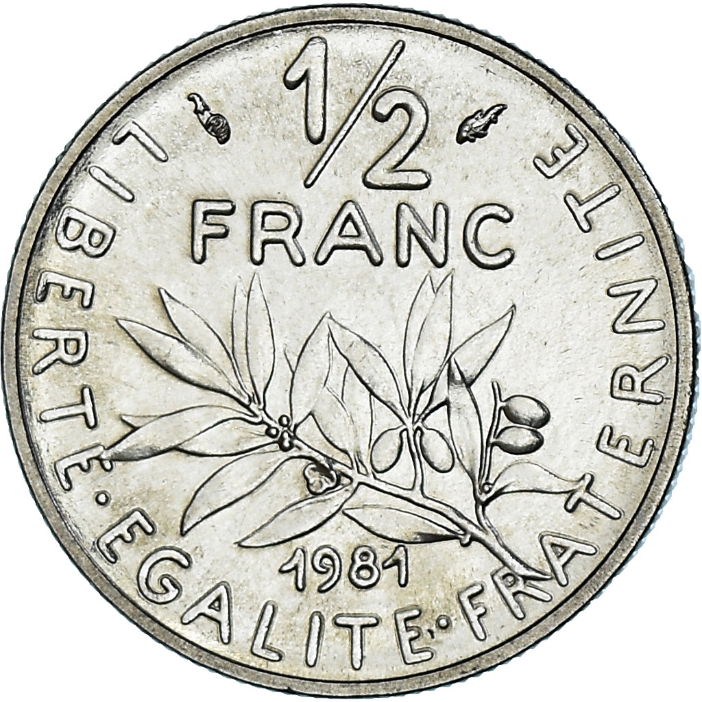 Coin, France, Semeuse, 1/2 Franc, 1981, Paris, série FDC, MS(65-70), Nickel