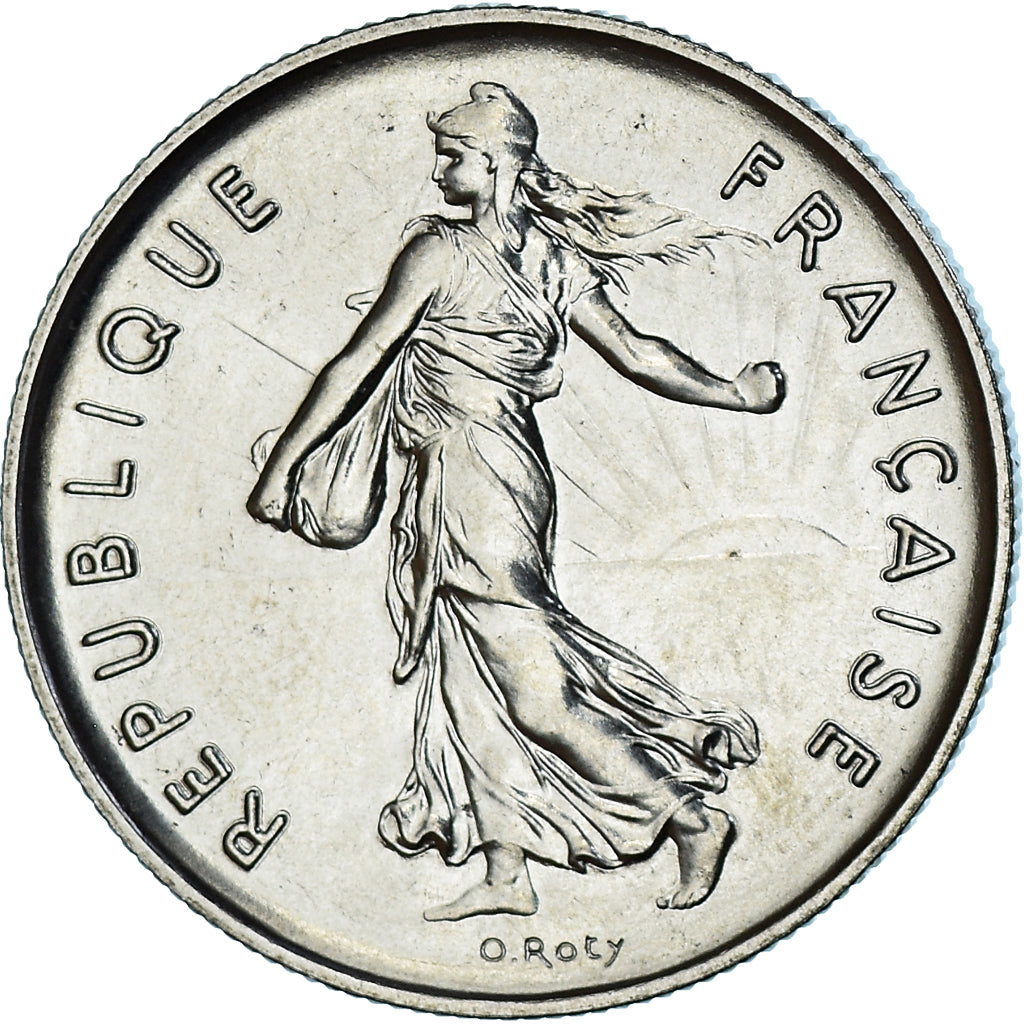 Munten, Frankrijk, Semeuse, 5 Francs, 1981, Paris, série FDC, FDC, Nickel Clad