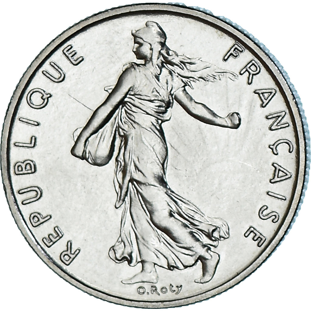 Moeda, França, Semeuse, 1/2 Franc, 1982, Paris, série FDC, MS(65-70), Níquel
