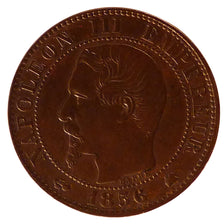 FRANCE, Napoléon III, 5 Centimes, 1856, Strasbourg, KM #777.3, AU(55-58), Bronze