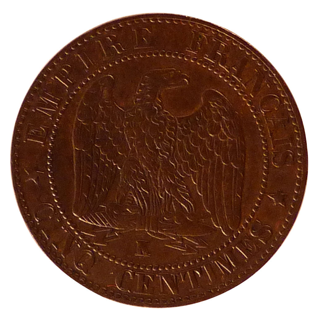 FRANCE, Napoléon III, 5 Centimes, 1856, Strasbourg, KM #777.3, AU(55-58), Bronze