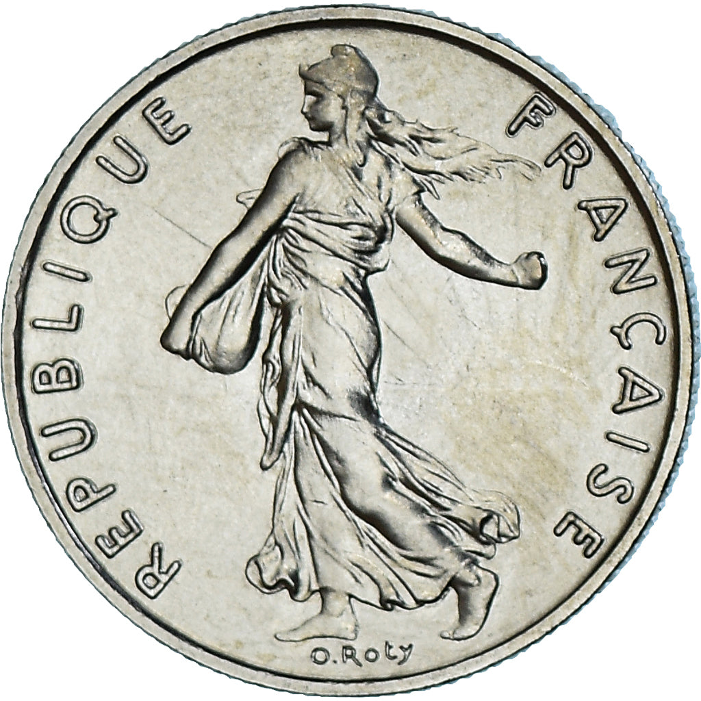 Moeda, França, Semeuse, 1/2 Franc, 1978, Paris, série FDC, MS(65-70), Níquel