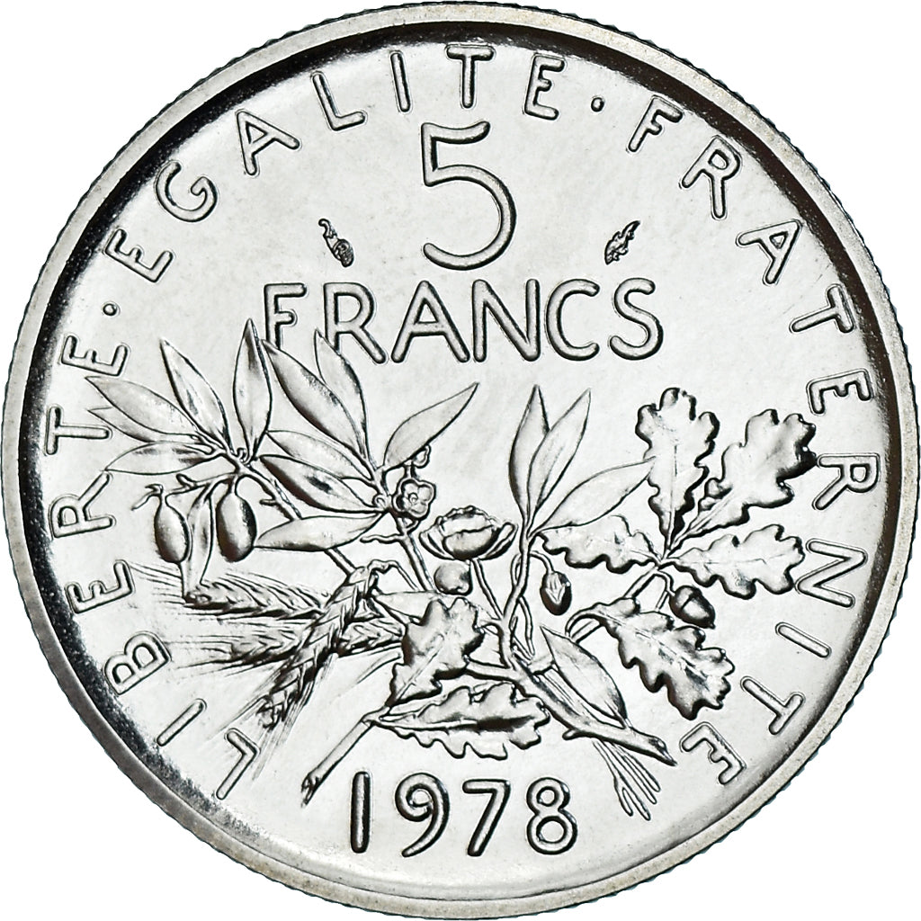 Moneta, Francia, Semeuse, 5 Francs, 1978, Paris, série FDC, FDC, Nichel