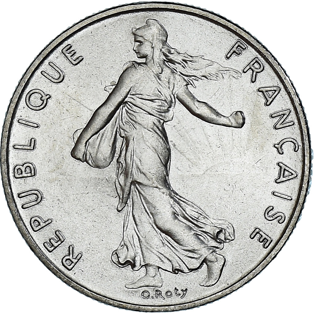 Moeda, França, Semeuse, 1/2 Franc, 1984, Paris, série FDC, MS(65-70), Níquel