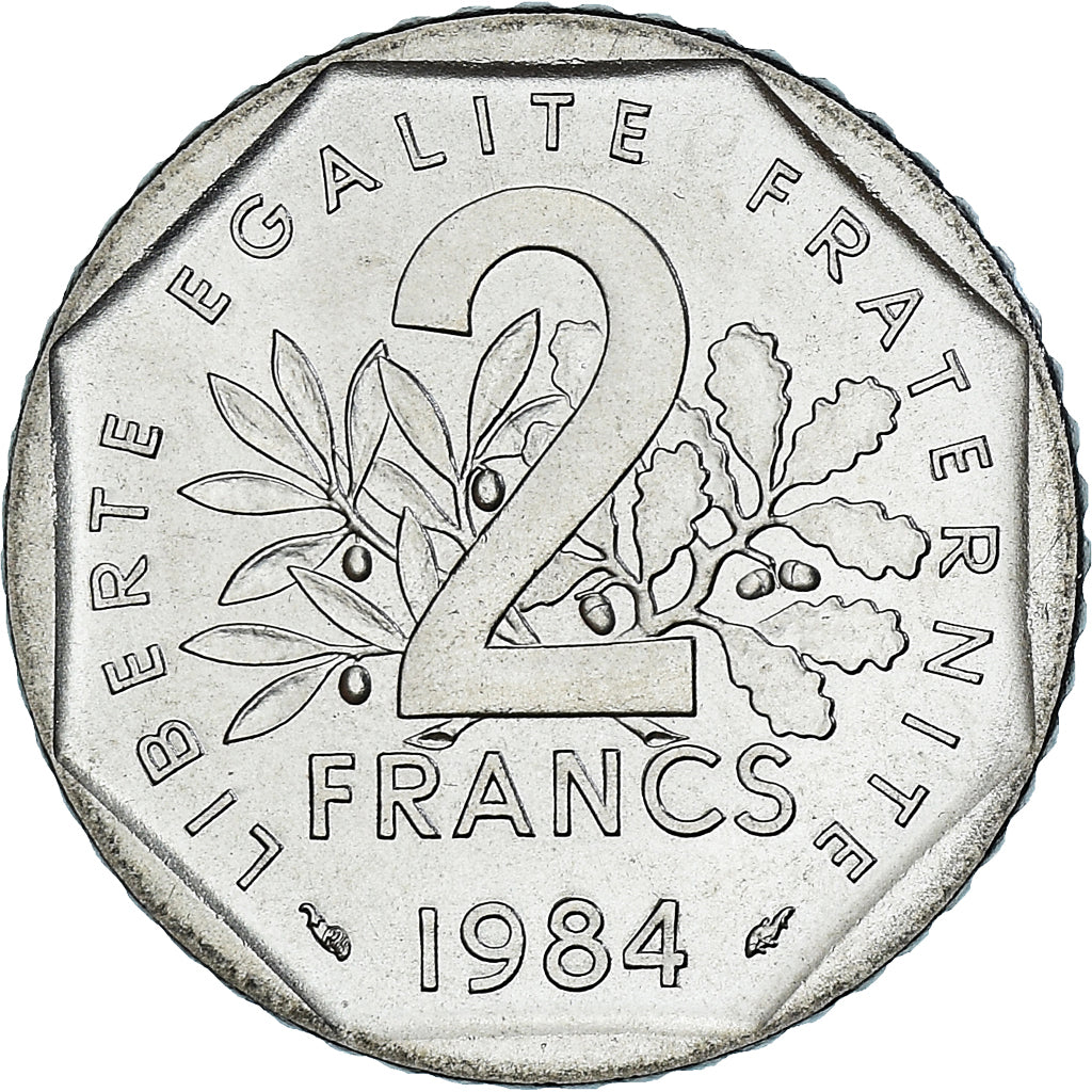 Münze, Frankreich, Semeuse, 2 Francs, 1984, Paris, série FDC, STGL, Nickel