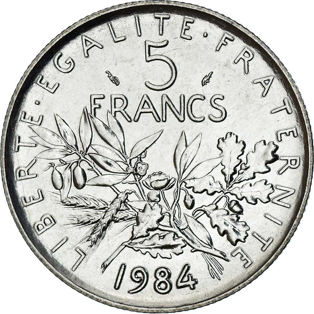 Moneda, Francia, Semeuse, 5 Francs, 1984, Paris, série FDC, FDC, Níquel